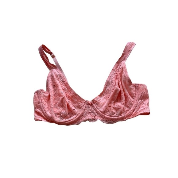 Women's Aerie Day to Play Coral Pink Lace Bralette - Picture 1 of 9